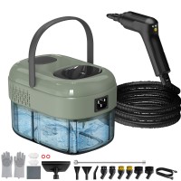 2500W Handheld Steam Cleaner, 3-Level Adjustable Steam Cleaner for Home with 21 Accessories, Multipurpose Portable Steamer Cleaning for Car,Floor,Furniture,Tile,Grout,Couch,Fast Heat-Up (Green)